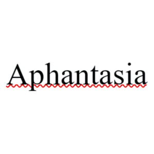 The word Aphantasia with a red line underneath meaning it is misspelled.