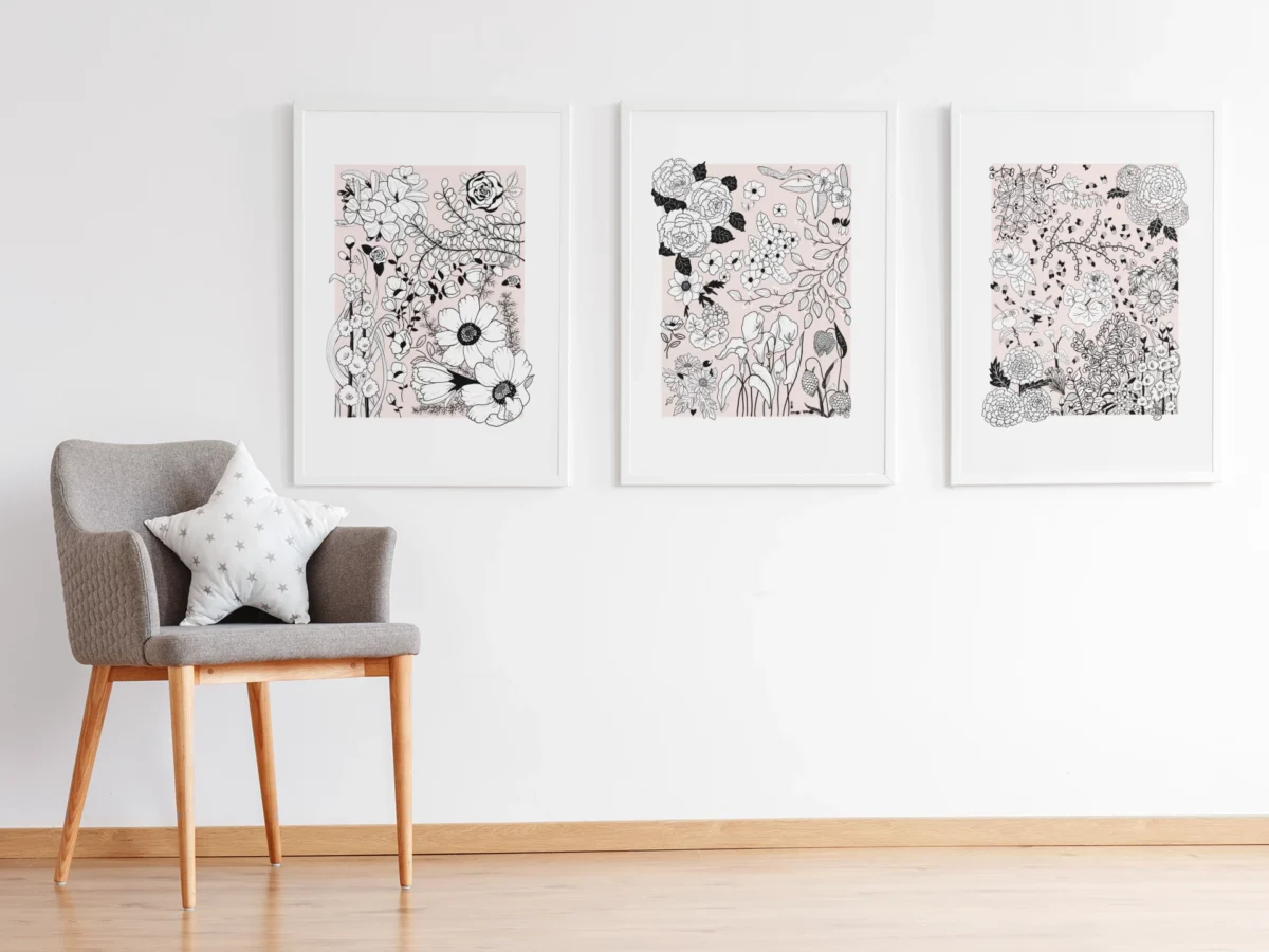 Silent Sanctuary | Botanical Collage Wall Art | Hidden Object Floral Print | 11x14