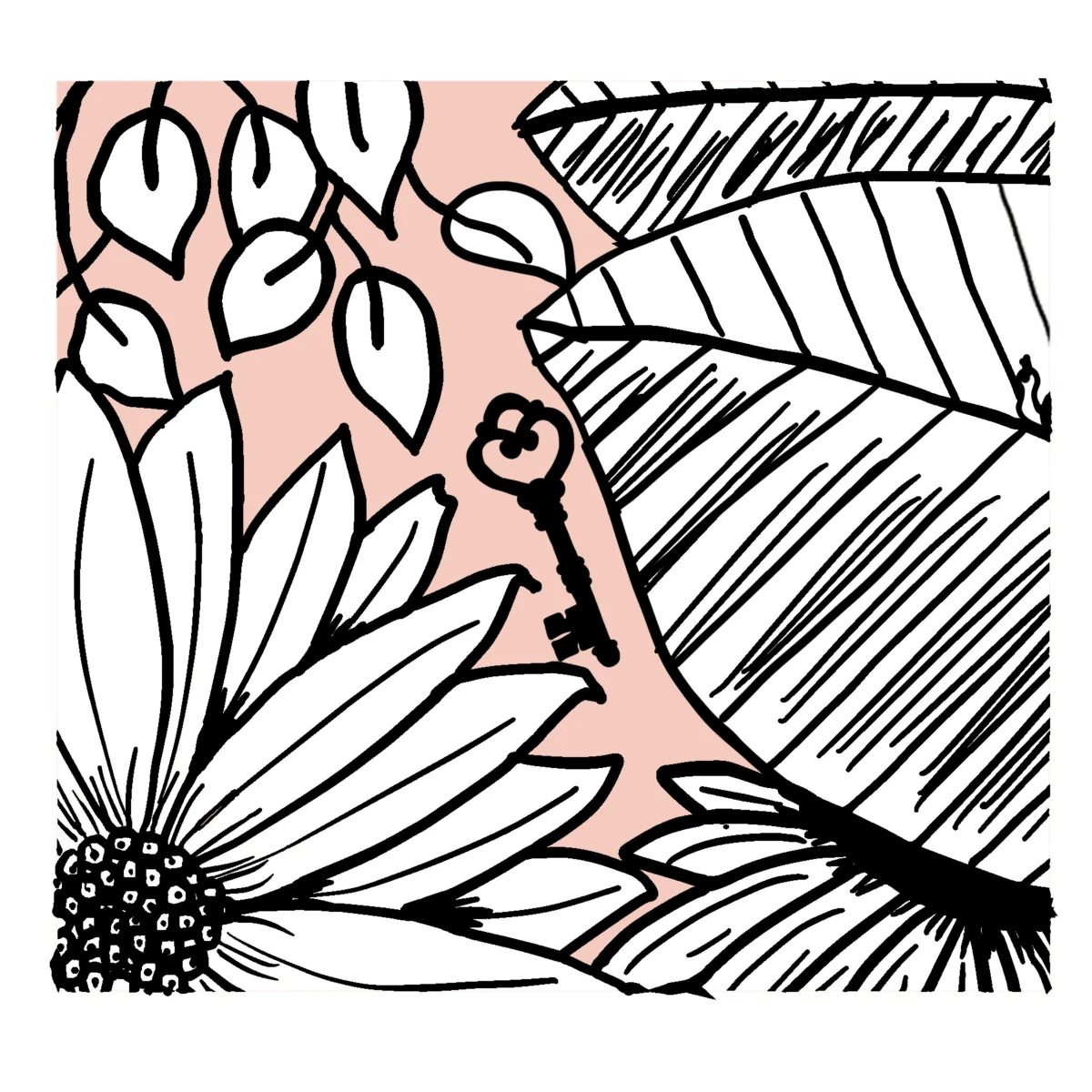 Cameo Meadow | Botanical Collage Art Print | Hidden Object Floral Wall Art | 8x10