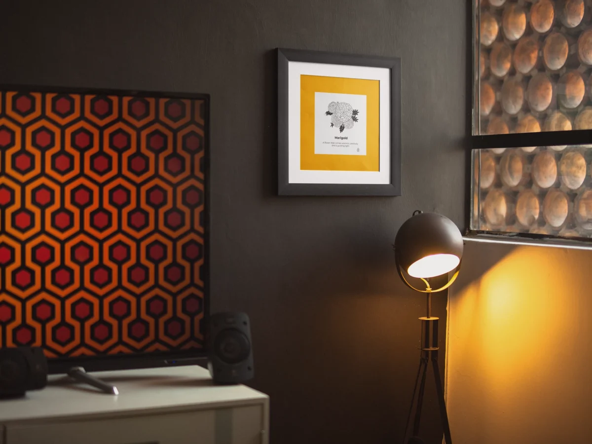 Marigold Inspiration | Botanical Line Art Print | Hidden Object Floral Wall Art | 8x8