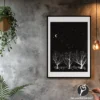 white on black botanical wall art