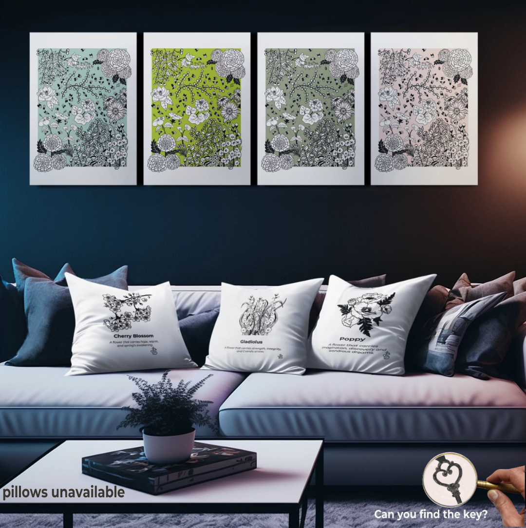 botanical collage wall art
