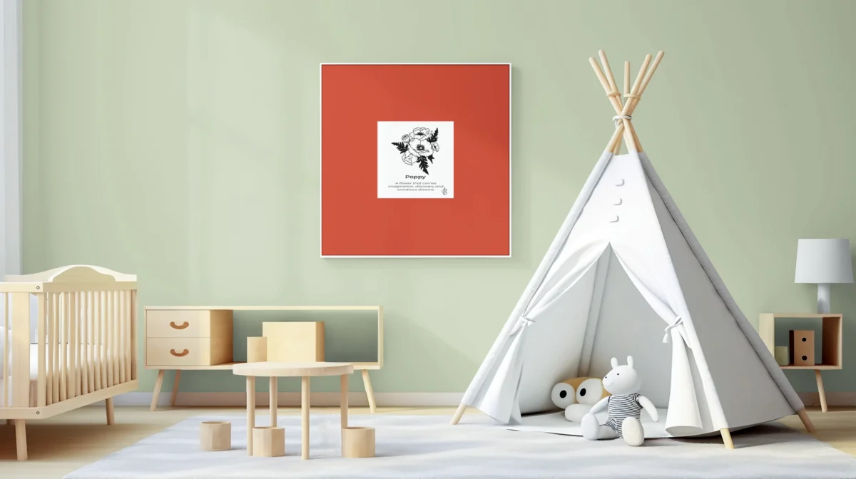 Poppy Inspiration | Botanical Line Art Print | Hidden Object Floral Wall Art | 8x8