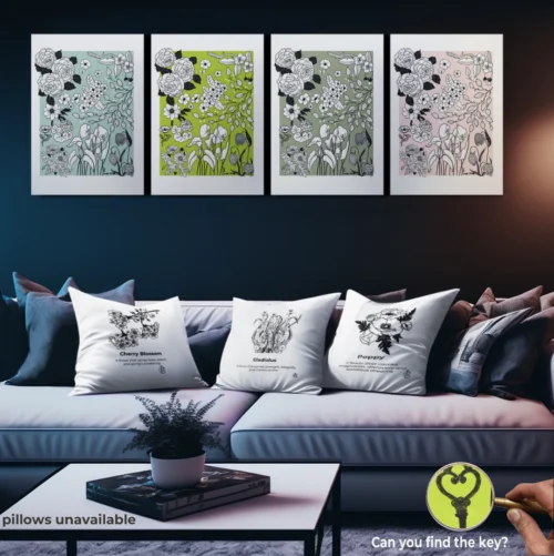 botanical collage wall art