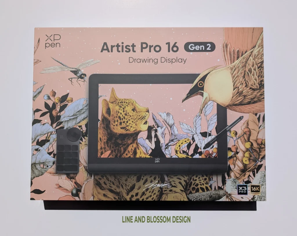 My XPPen Artist Pro !^" Gen 2 drawing tablet. Line & Blossom Design