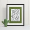 Boldly Blooming by Line & Blossom Design double matted on a table