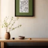 Boldly Blooming by Line & Blossom Design large scale frame with olive green matte