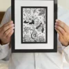 Fragrant Gathering by Line & Blossom Design show a man holding an 8x10 frame matted to 5x7 closeup.
