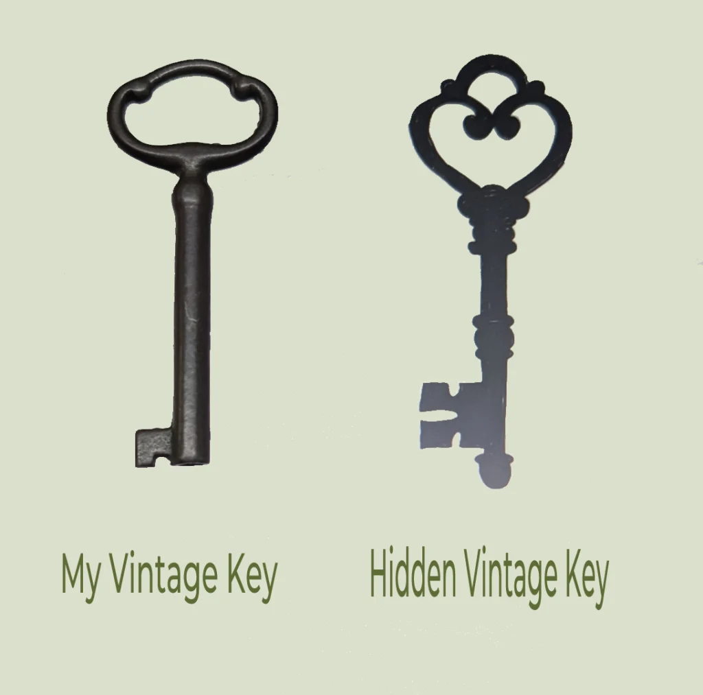 vintage key for Line & Blossom Design both original and graphic