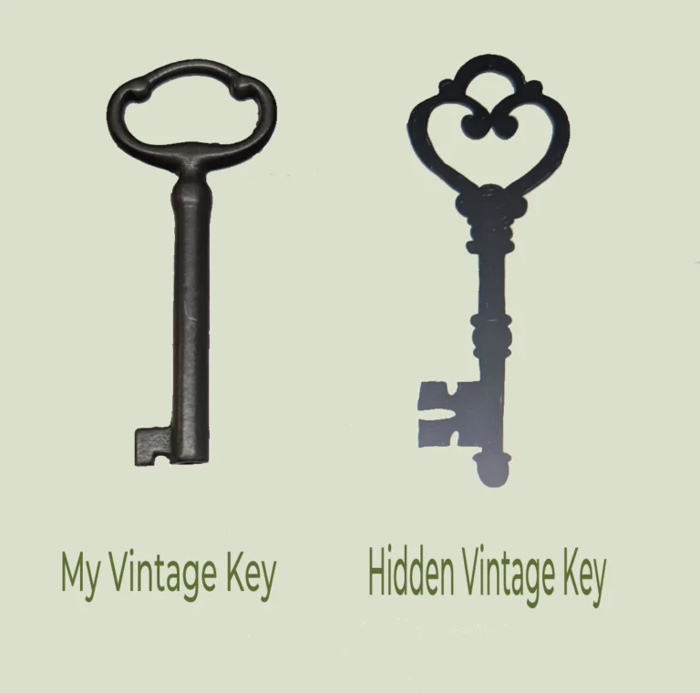 vintage key for Line & Blossom Design both original and graphic