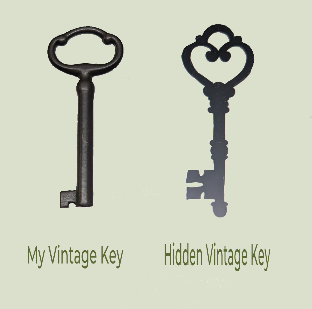 vintage key for Line & Blossom Design both original and graphic