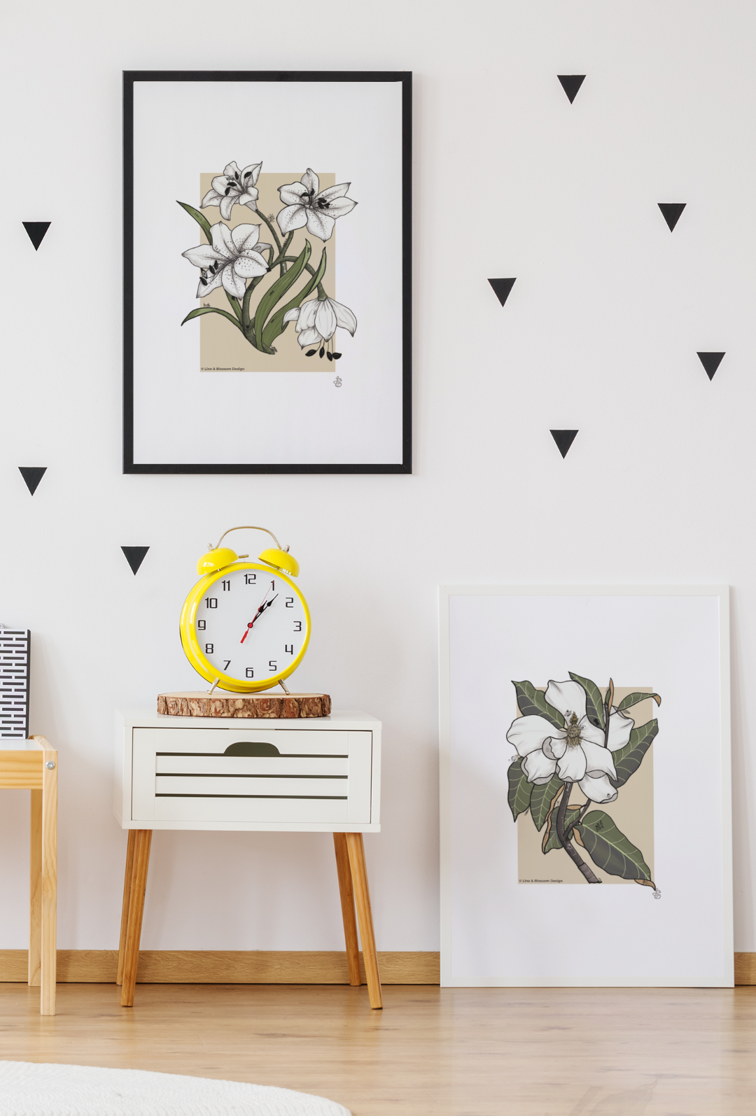 Lily Behind the Veil | Botanical Lily Print | 11x14 Giclée Archival Print | Line & Blossom Design