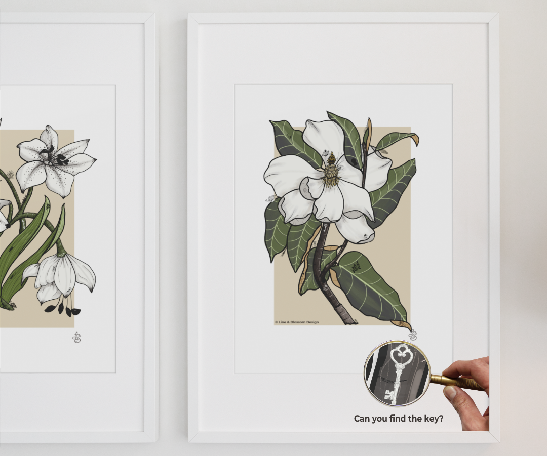 botanical magnolia print
